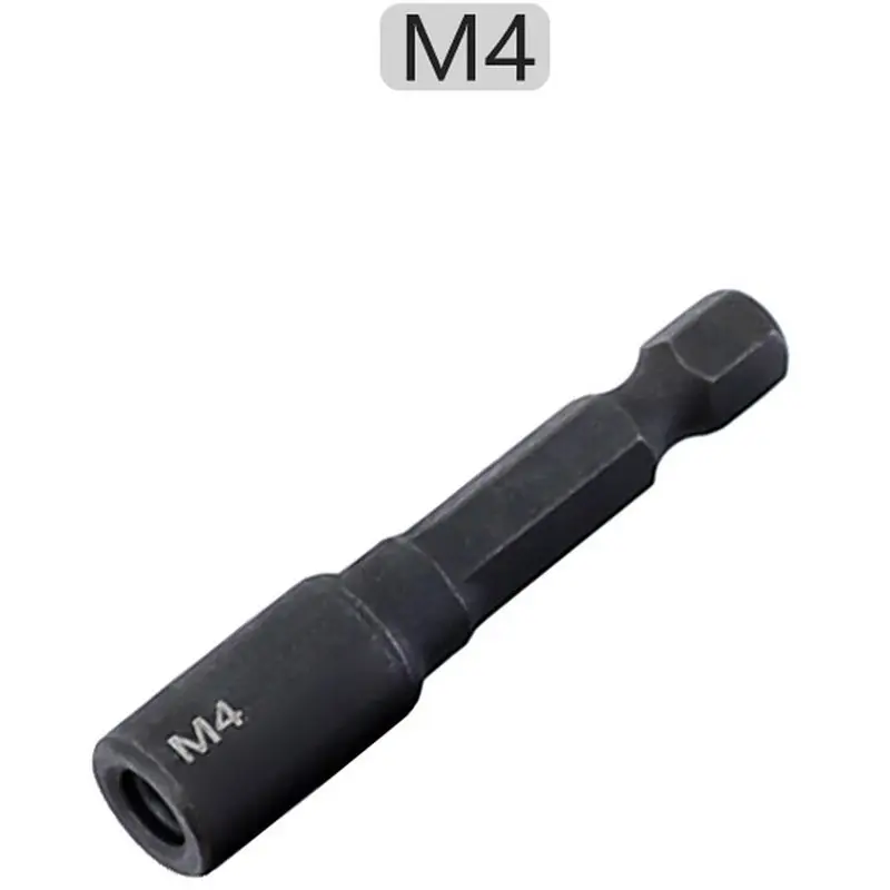 A25F-Tap Socket Adapter 1/Set 4-12Mm Screws Extension Bar 1/4 Inch Hex Shank Tap Die Socket Adapter Holder For DIY Projects