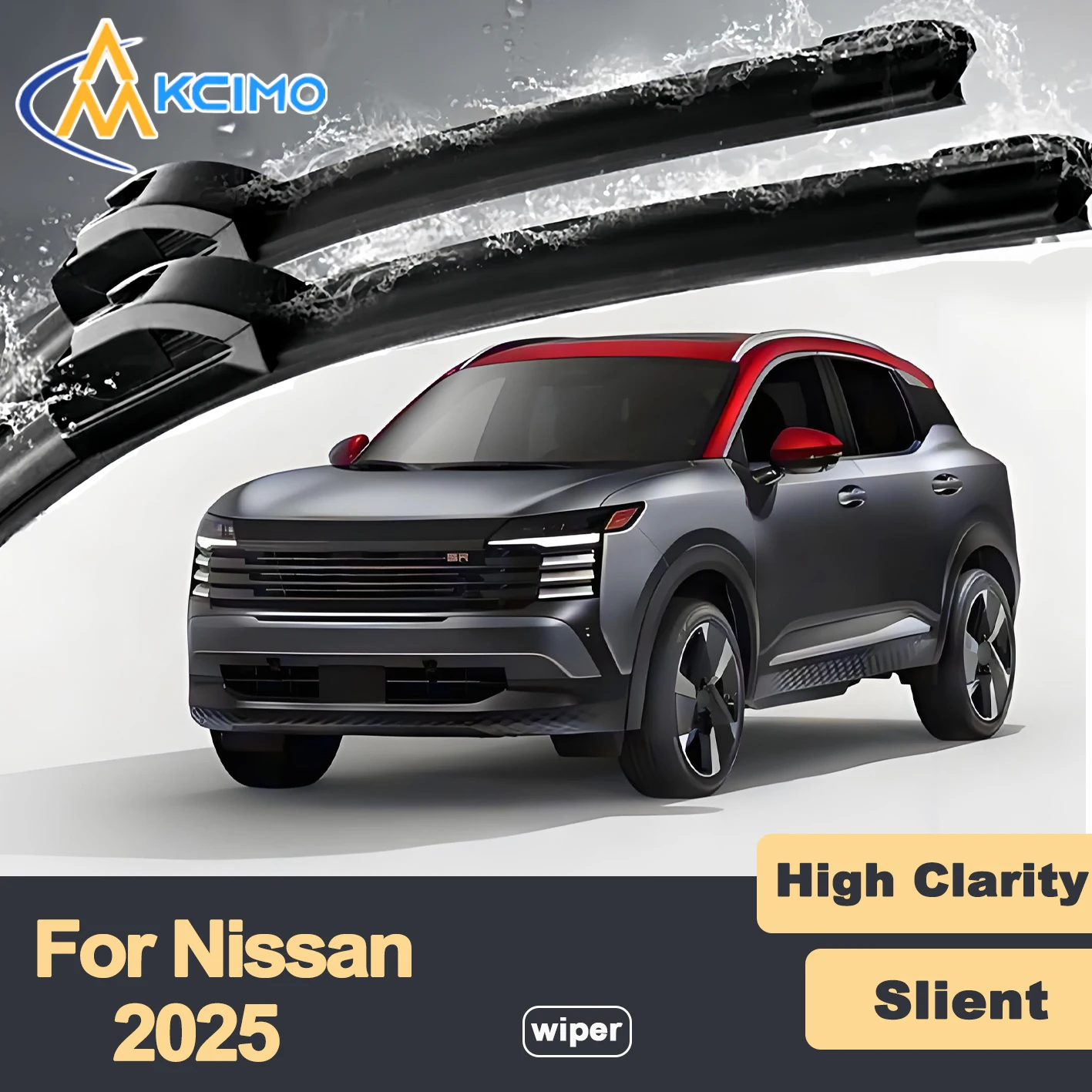 

Premium Rubber Durable Silent Windshield Wiper Blades 2pcs for Nissan Kicks P16 2025 Front Wiper Blades Set