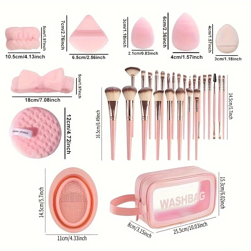 豪華な42本メイクブラシセット - プラッシュ、グリーンのプロ仕様ブラシで顔と目元のディテールを整える - ファンデーションに最適