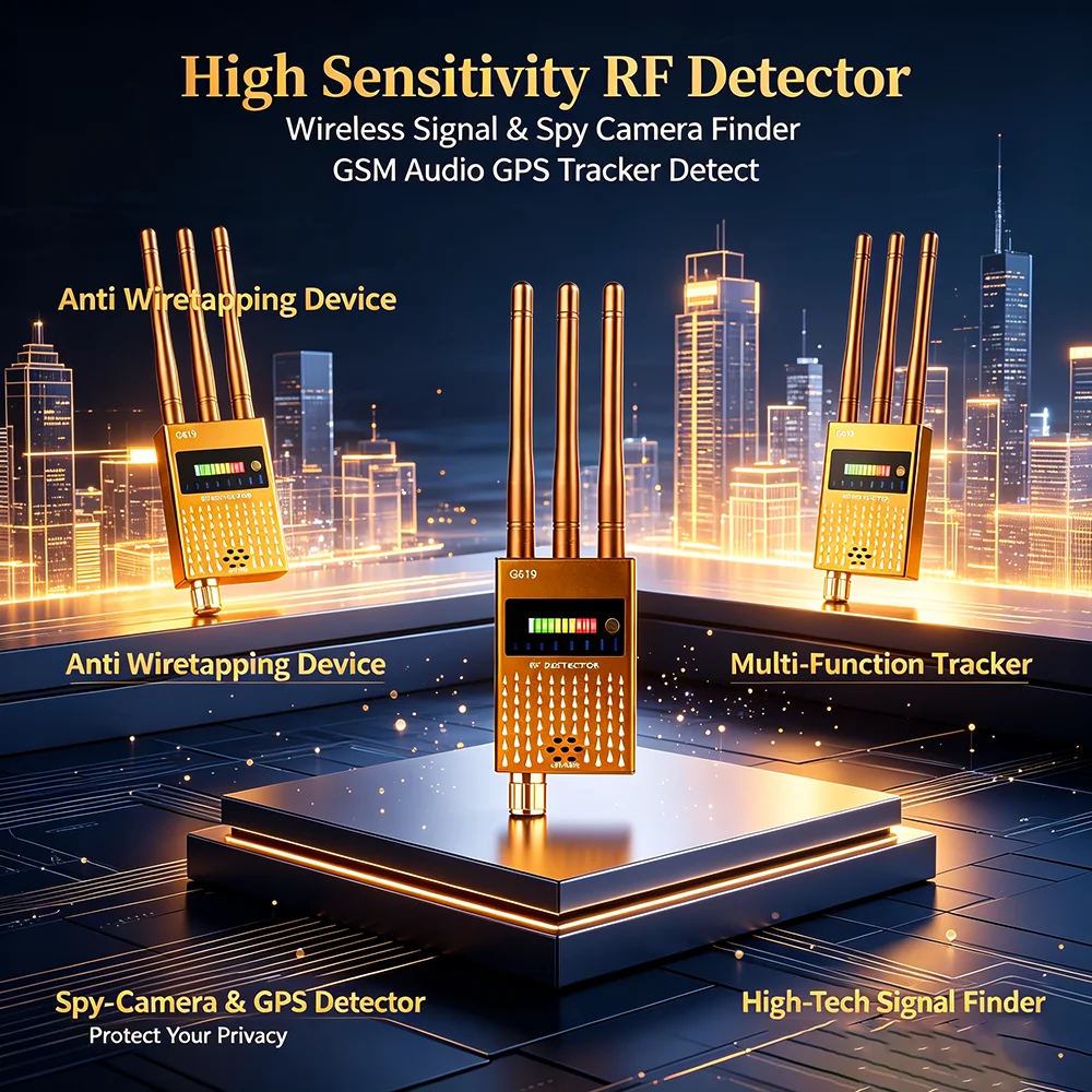 

High Sensitivity Anti Spy Detector, RF Signal Scanner & Hidden Camera GPS Bug Finder