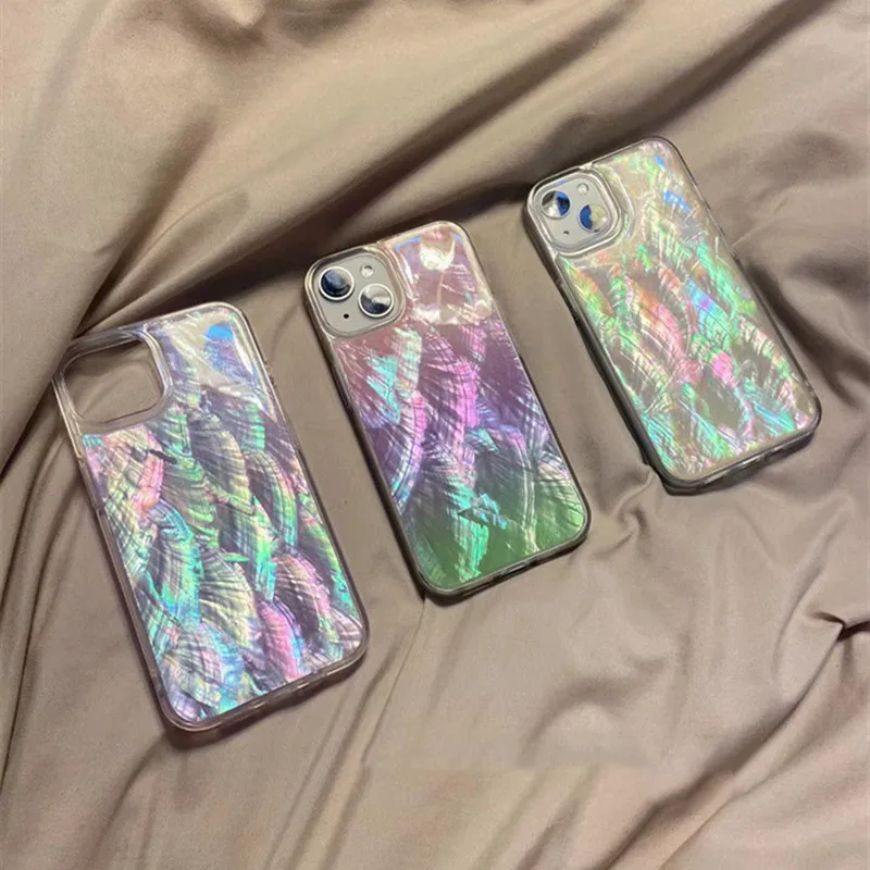 

Красивый чехол с натуральным морским узором для iPhone 11 13 14 15 16 Pro Max 16 Plus, противоударный чехол премиум класса с блестками и градиентом