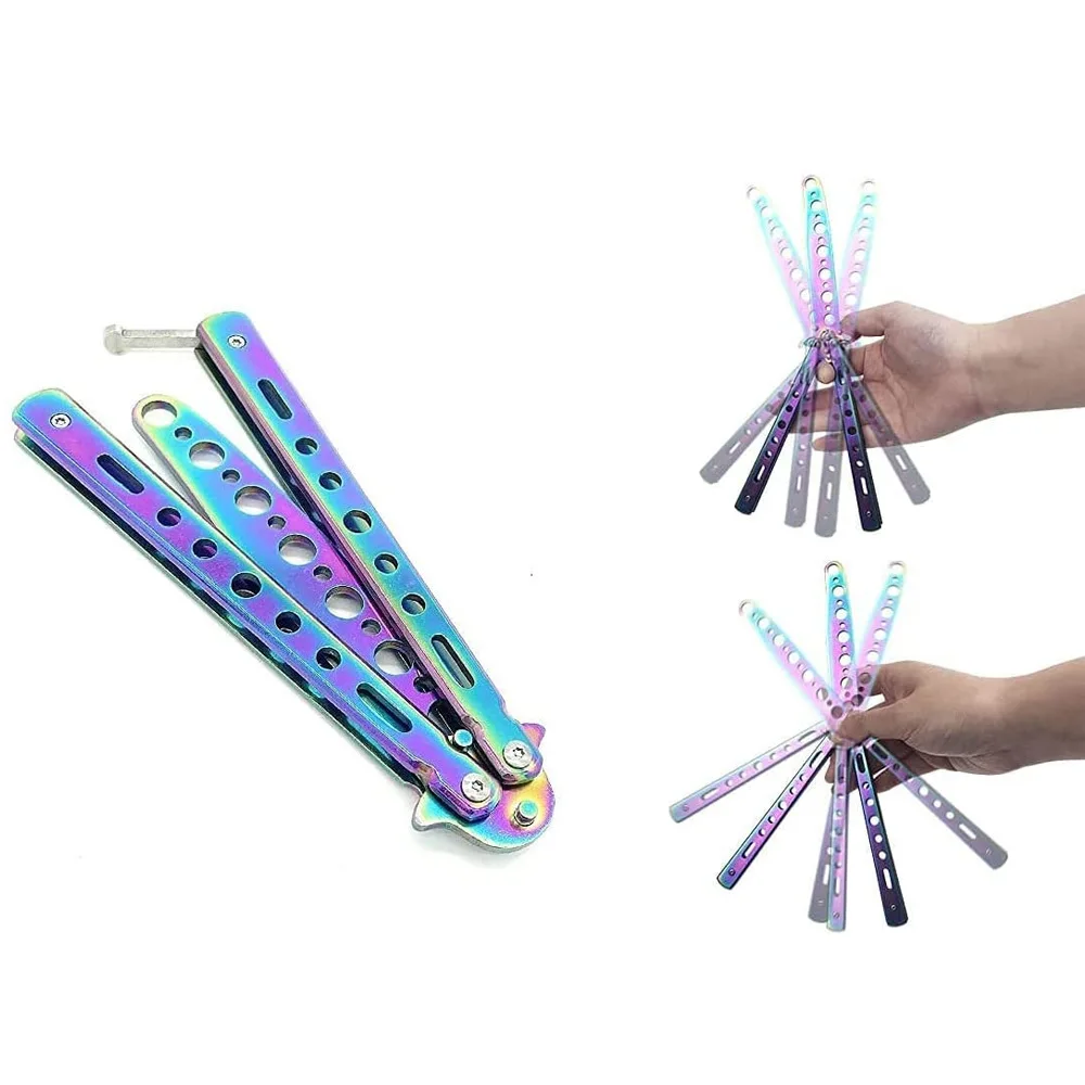 Portable Folding Butterfly Knife Trainer Stainless Steel Pocket Practice Training Tool for Outdoor Games Hand Movements