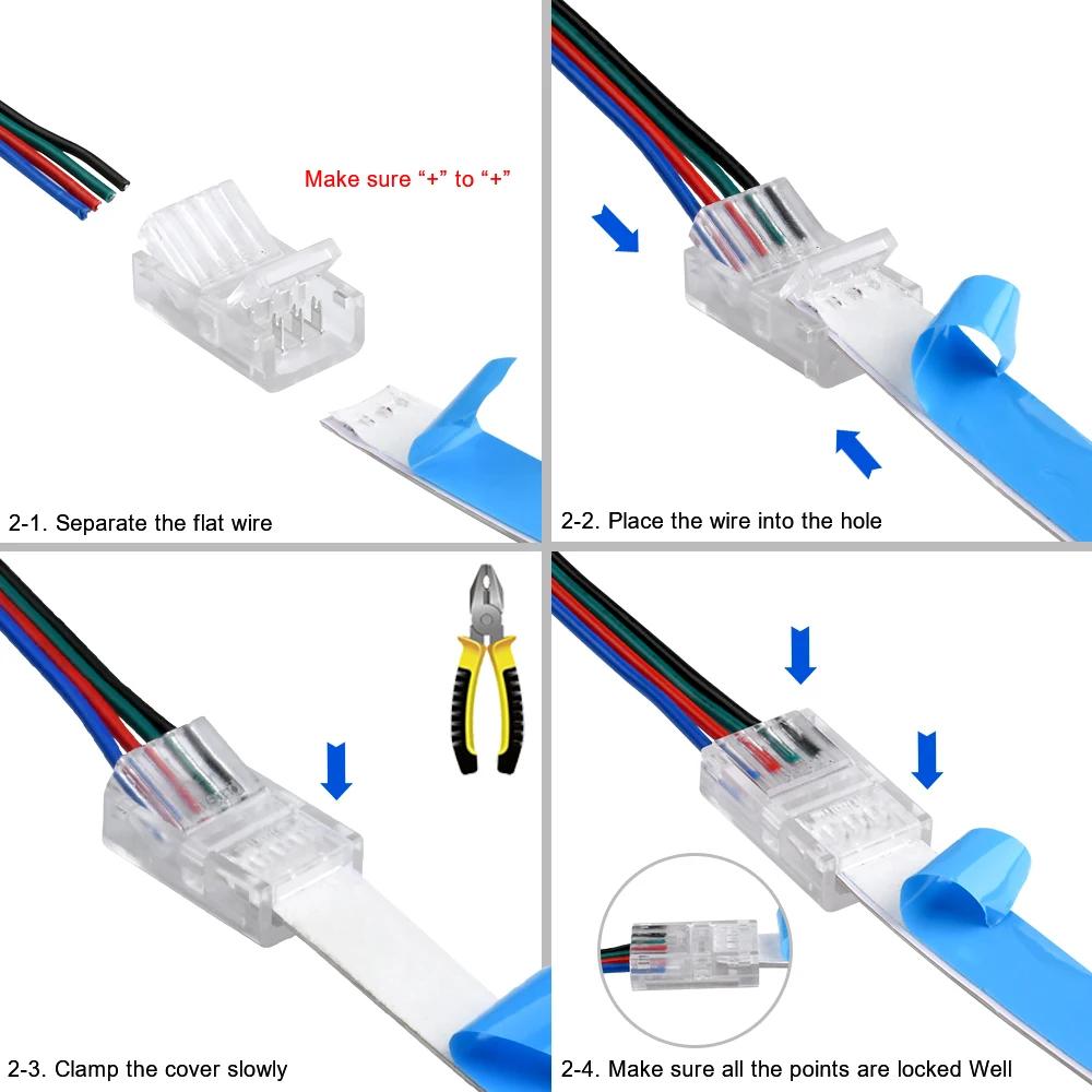 Złącze listwy RGB LED do 10mm 4pin IP20 IP65 5050 2835 SMD światła taśma RGB L kształt przewód zasilający przedłużacz złącza narożne