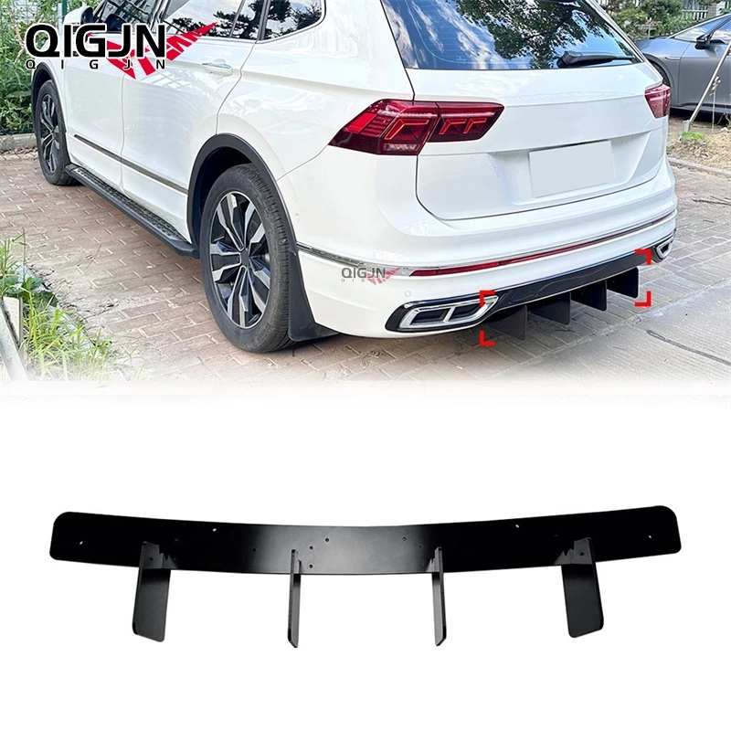 For VW Volkswagen Tiguan MK2 MK2.5 2021-2023 Rline Car Rear Lower Bumper Lip Diffuser Splitter Spoiler