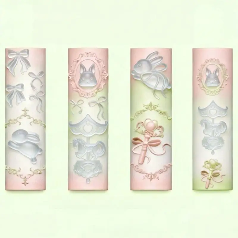 New 3D Transparent Silicone Nail Mold For Nail Art Design Relief Rabbit Angel Pattern Manicure Templates Tools Accessories