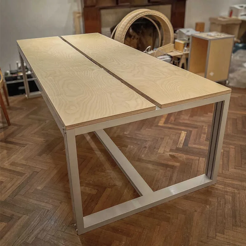 Aluminum Profile Birch Conference Table Ocean Board Minimalist Modern Reception Desk Meeting  Computer Desk Study Desk