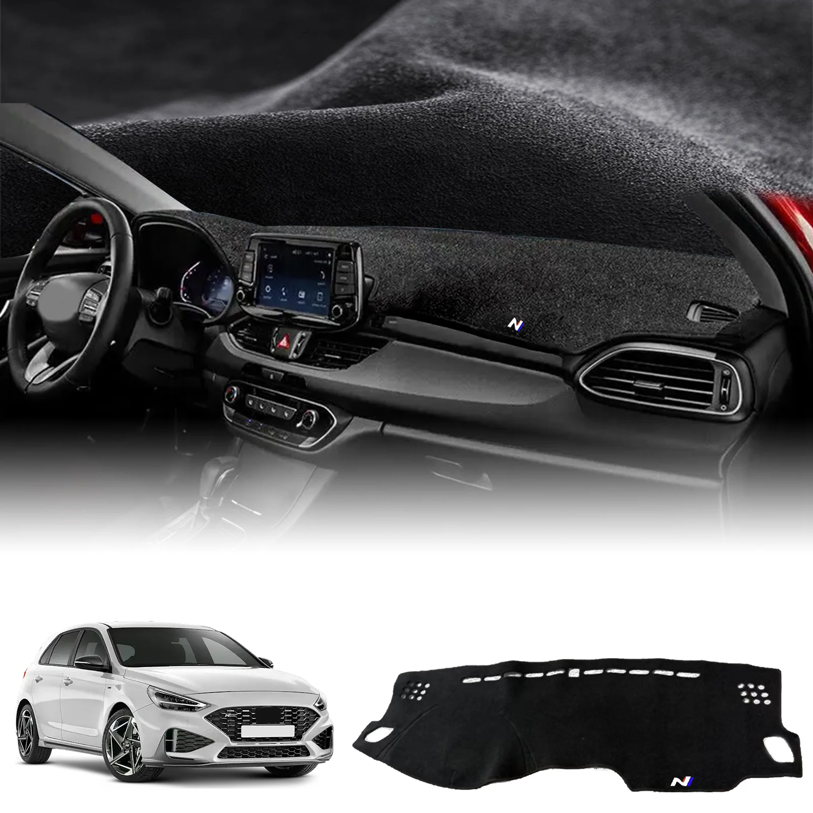 

fit for Hyundai i30 2017-2023 N-line N Style Car Dashmat Dashboard Cover Pad DashMat Sunshade Protective Carpet Accessories