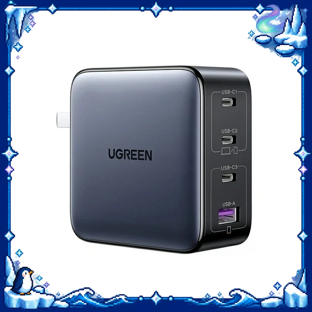 UGREEN X564 GaN Charger 100W 4 Ports 3 USB C 1 USB A Foldable Plug 100-240V Input with 1.5m USB C Cable for Laptops Phones