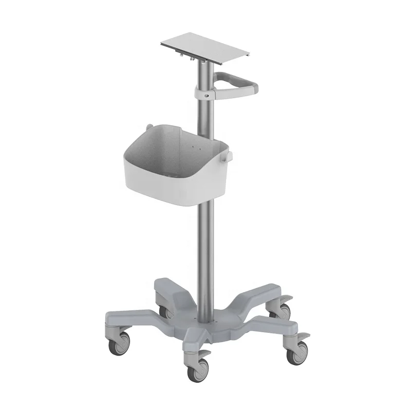 

ECG trolley/roll stand for patient in hospital with iron or updated plastic basket for option