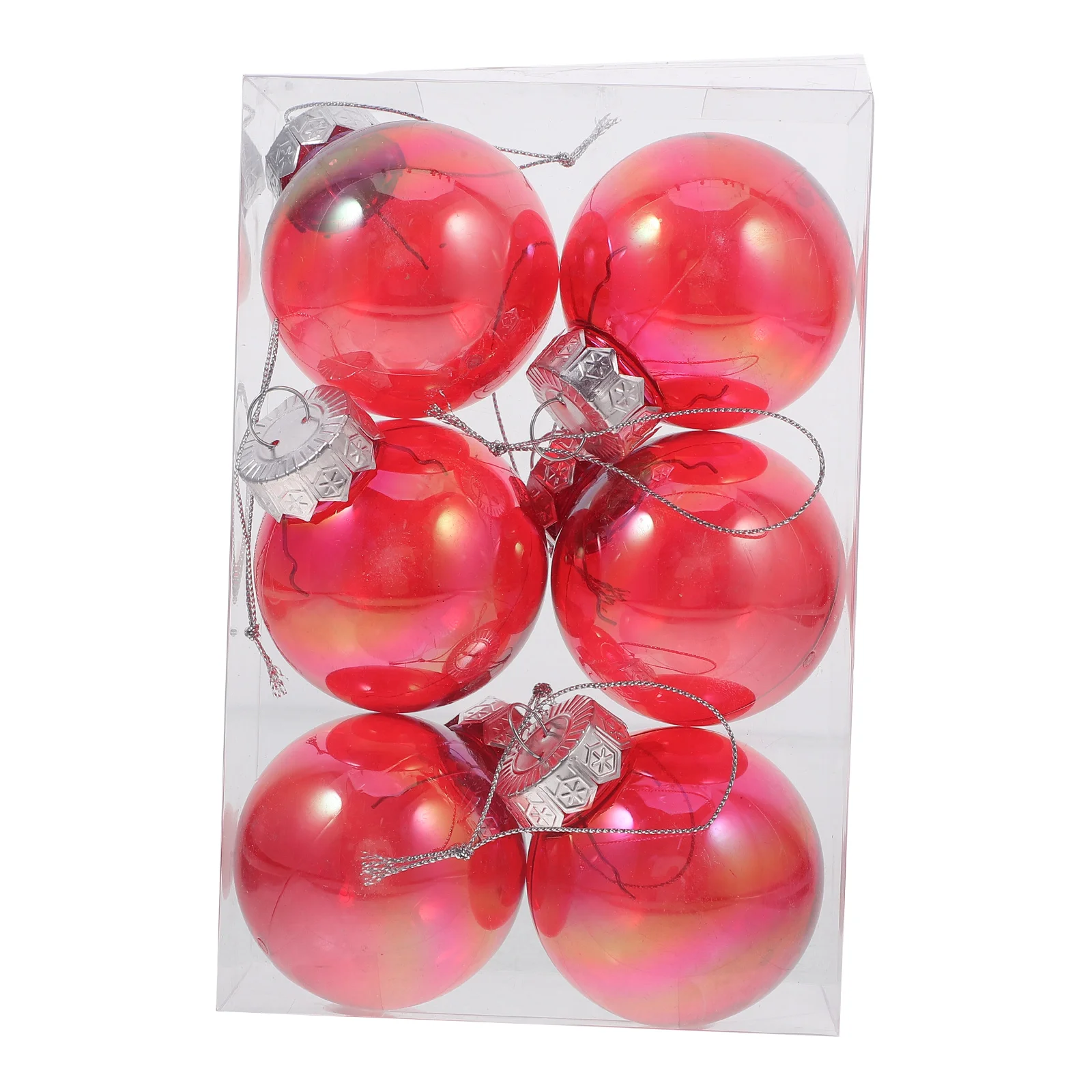 

6pcs Christmas Ball Ornaments Glittering Plastic Decorations Tree Holiday Hanging Sphere Fillable Xmas DIY Festive