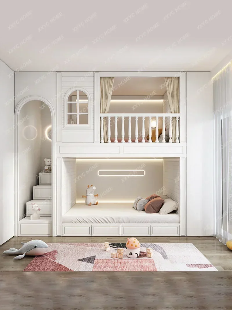 Children's Room Customized Sliding Ladder Bed Tree House Upper and Lower Bunk Bunk Bed Elevated Two-Child Bed