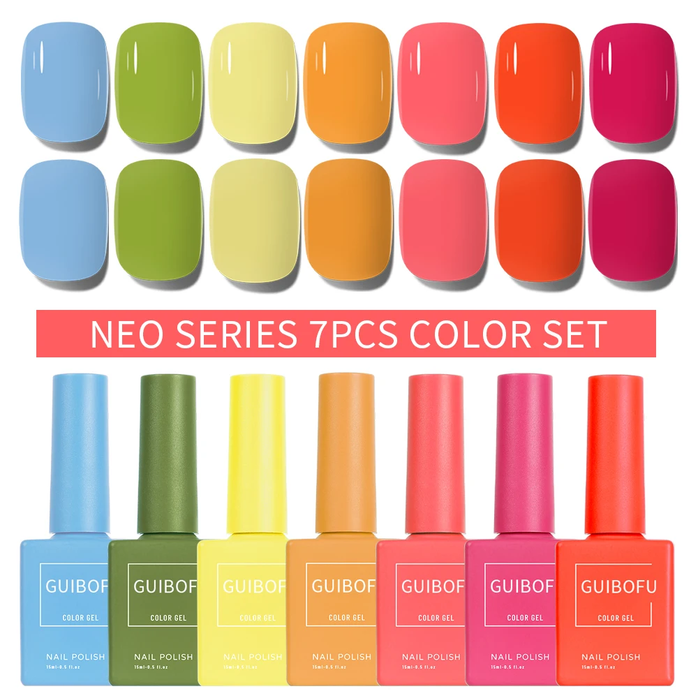 7 unids/set de esmalte de uñas de Gel, acabado brillante de otoño, juego de esmalte de uñas con lentejuelas semipermanentes, barniz Uv para decoración de uñas