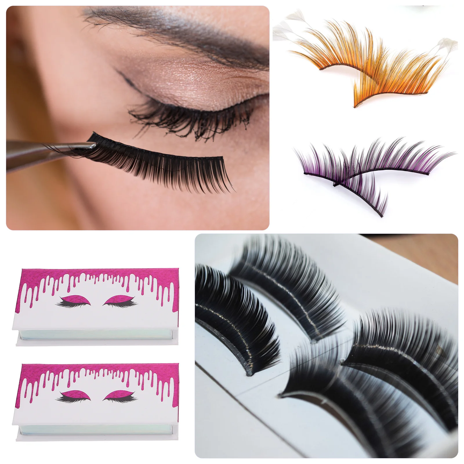 2Pcs Falsche Wimpern Box Schöne Papier Wimpern Lagerung Organizer Leichte Praktische Große Kapazität Einfach Öffnen Falsche Wimpern