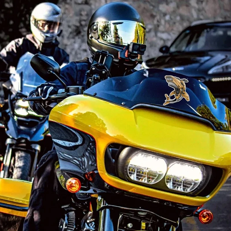 Pegatinas de carenado de motocicleta con nariz de tiburón, calcomanías de vinilo impermeables para tanque de combustible de motocicleta, caja de casco, 1 ud.