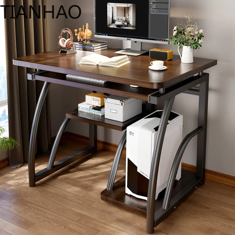 Metal Computer Desks for Gaming Room Game Desk with Host Position Simple Solid Materials Multifunctional Reading Desk for Room