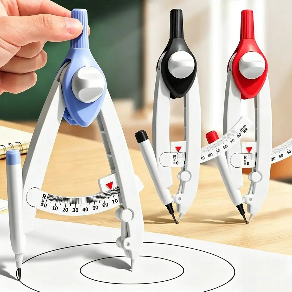 Digital Display Compass Safe No Metal Lock-Distance Drawing Compass with Replacement Pencil Leads Geometry Compass School Office