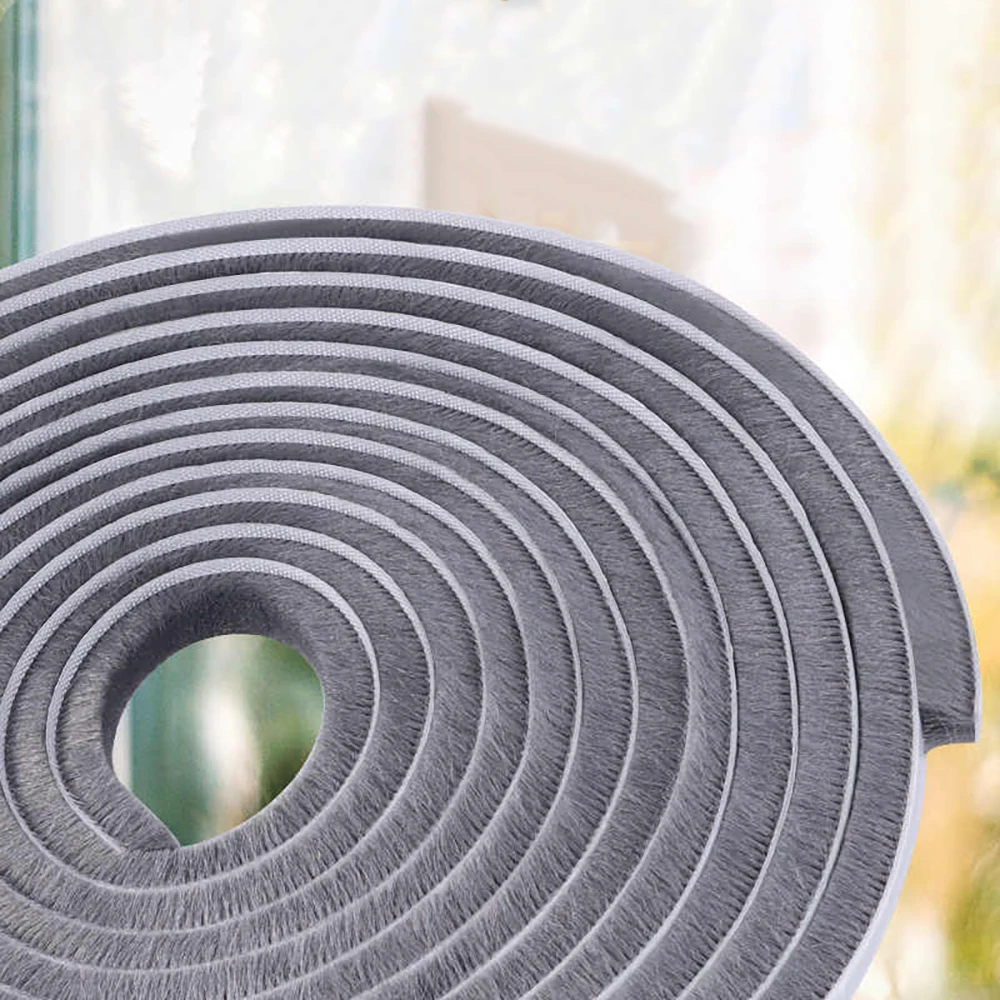 

1-4 Roll 10M Brush Strip Self Adhesive Door Window Weather Stripping Sliding Wardrobe Door Sound Insulation Dust Sealing Strip