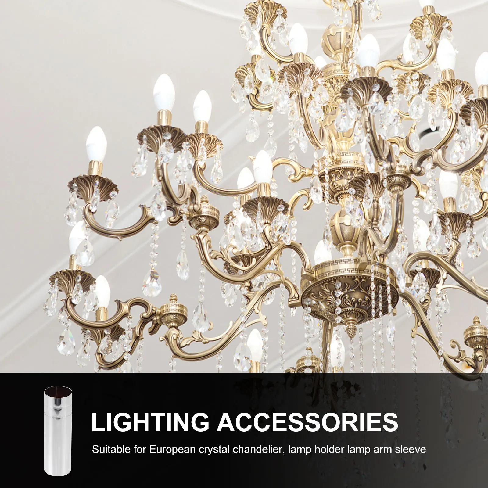 

2Pcs Crystal Chandelier Lamp Holder Sleeves Premium Reusable Base Covers for European Retro Lighting Fixtures Chandelier