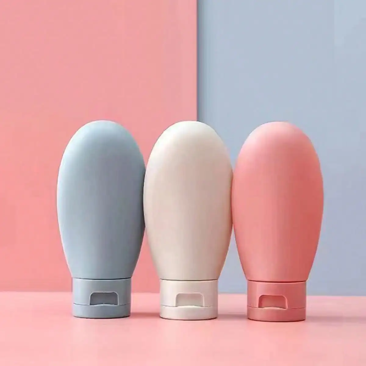 3pcs Travel Bottles Set 60ml Leak Proof PE Silicone Refillable Bottles Shampoo Lotion Cosmetics Portable for Outdoor Travel