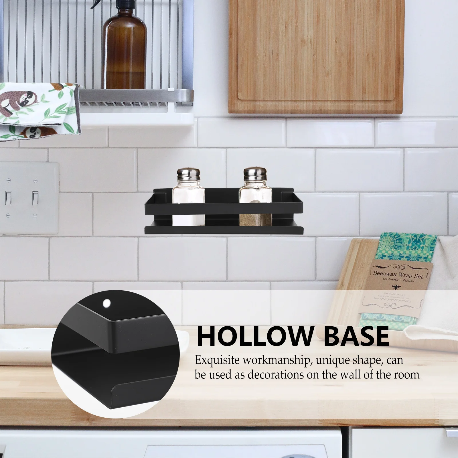 

Stainless Steel Spice Rack Kitchen Storage Shelf Wall-Mounted Metal Organizer For Narrow Containers Household Supplies