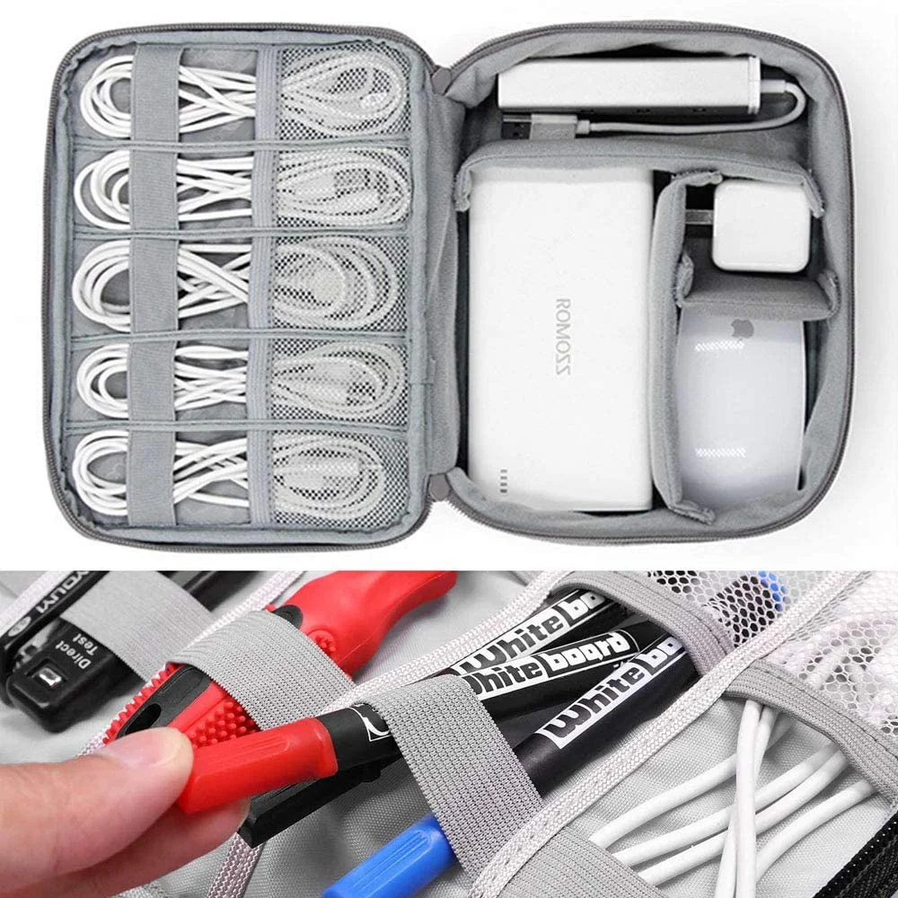 Power Bank Bag USB Charger Gadgets Cables Wires Organizer Pouch Travel Electronic Accessories Protection Portable Storage Case