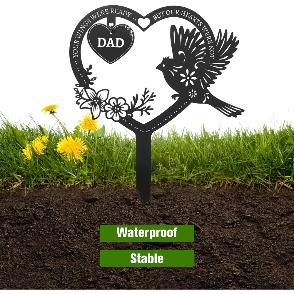 

Sympathy Gifts for Loss of Dad Garden Stakes, Memorial Metal Grave Marker, Memorial Gifts Garden Grave Decor Cemetery Outdoor