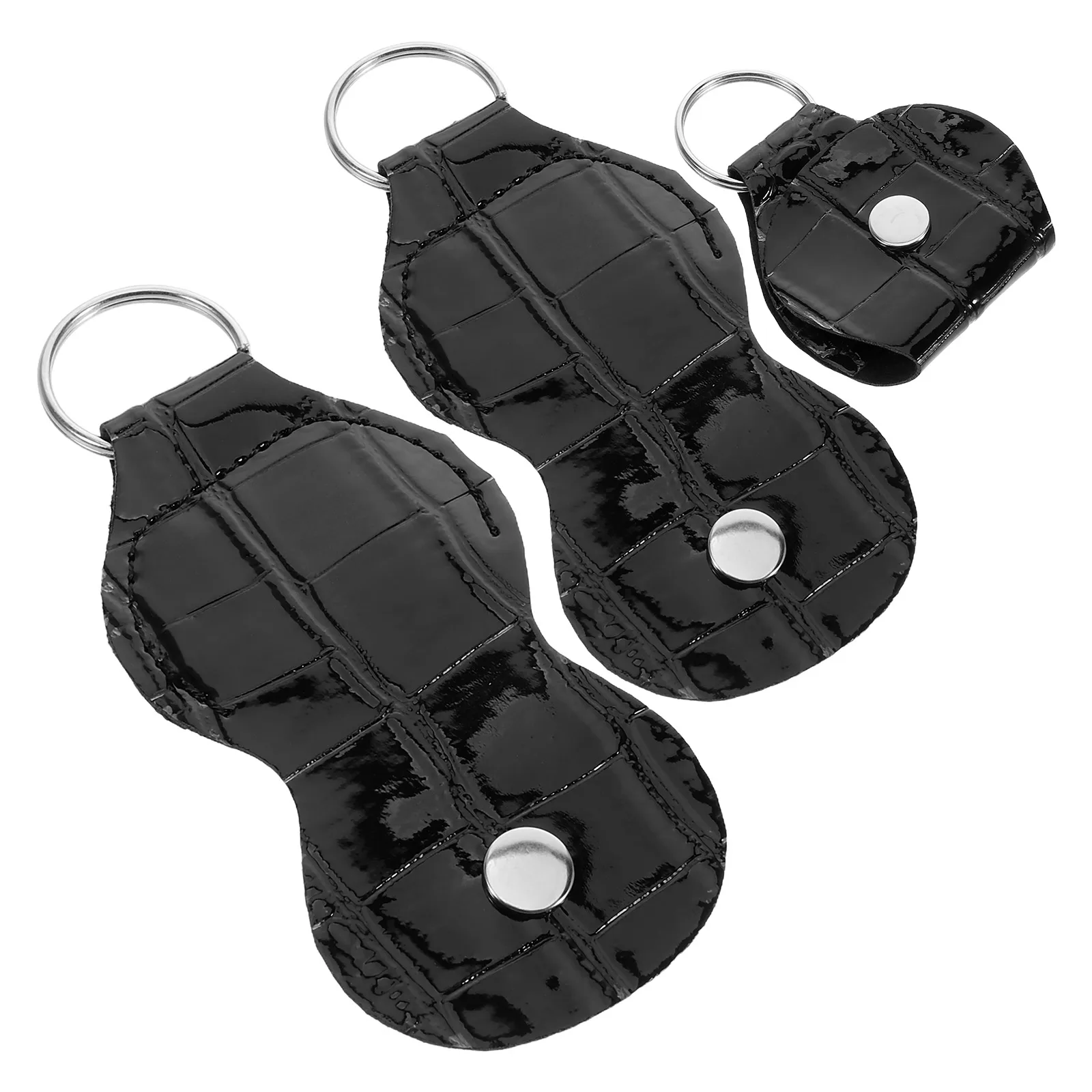 

3 Pcs Guitar Pick Storage Box PU Keychain Picks Case for Acoustic Bass Ukulele Compact Lightweight Multi Functional