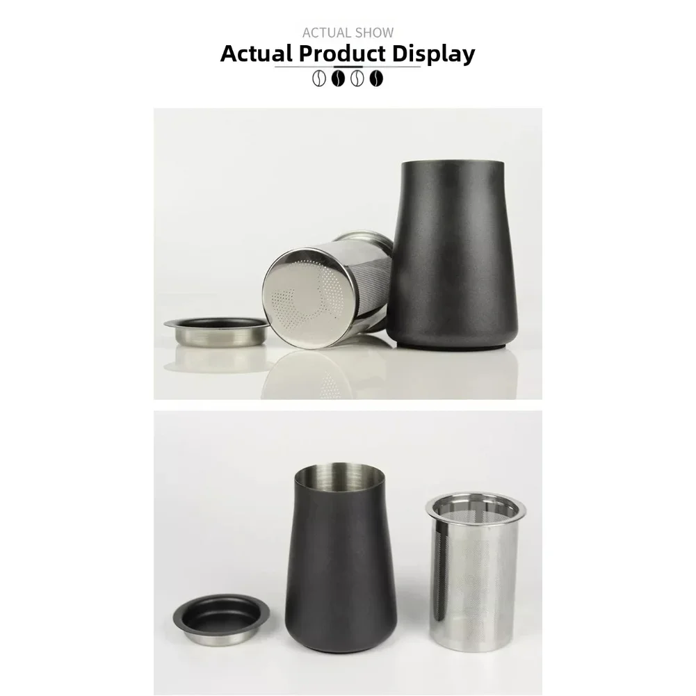 

with integrated aroma enhancer and efficient coffee grounds separation Coffee filter stainless steel sieve for manual brewing