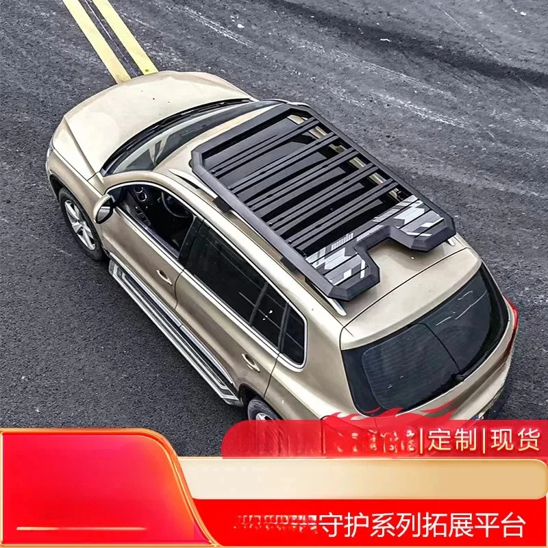 Suitable Tiguan 2025 Aluminum Roof Expansion Platform Kit – Roof Rack, Ladder & Side Awning (Non-Destructive Inst