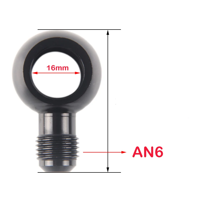 Aluminum banjo adaptor Bolt AN3 AN4 AN6 AN8 AN10 an to 12mm 14mm 16mm 18mm brake fitting Black