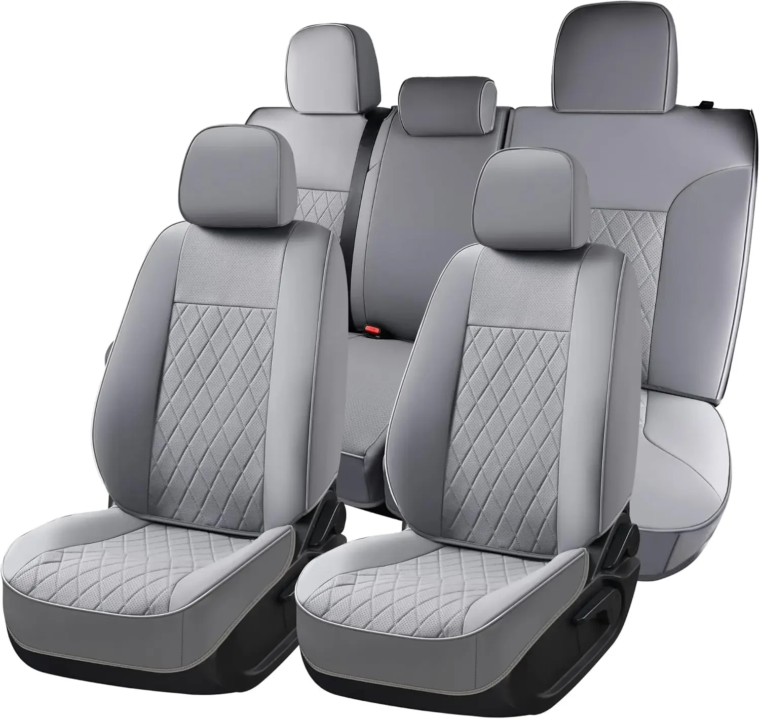 Tacoma Seat Covers Full Set, Faux Leather Car Seat Covers Custom Fit for 2005-2023 Toyota Tacoma Double & Crew Cab SR SR5
