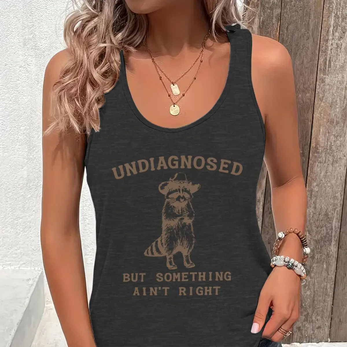Undiagnosed But Something Ain't Right Summer Tanks Woman Funny Animal Tank Top Racerback Silly Graphic Harajuku Tank Tops Y2K