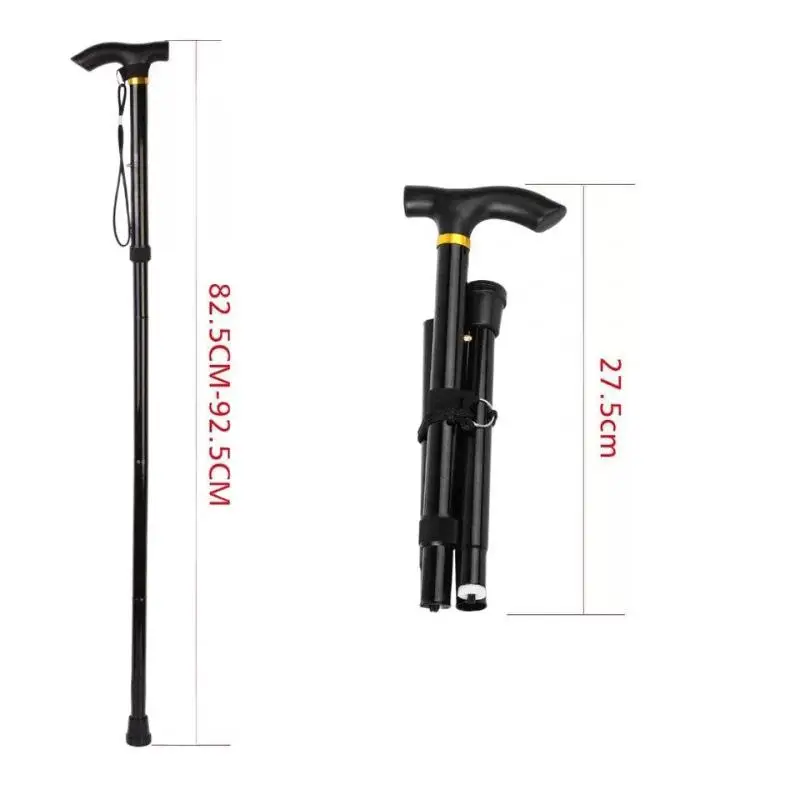 1PC Telescopic Walking Stick Outdoor Hiking Trekking Poles Aluminum Alloy Metal Folding Cane Crutches Pole For Elderly People