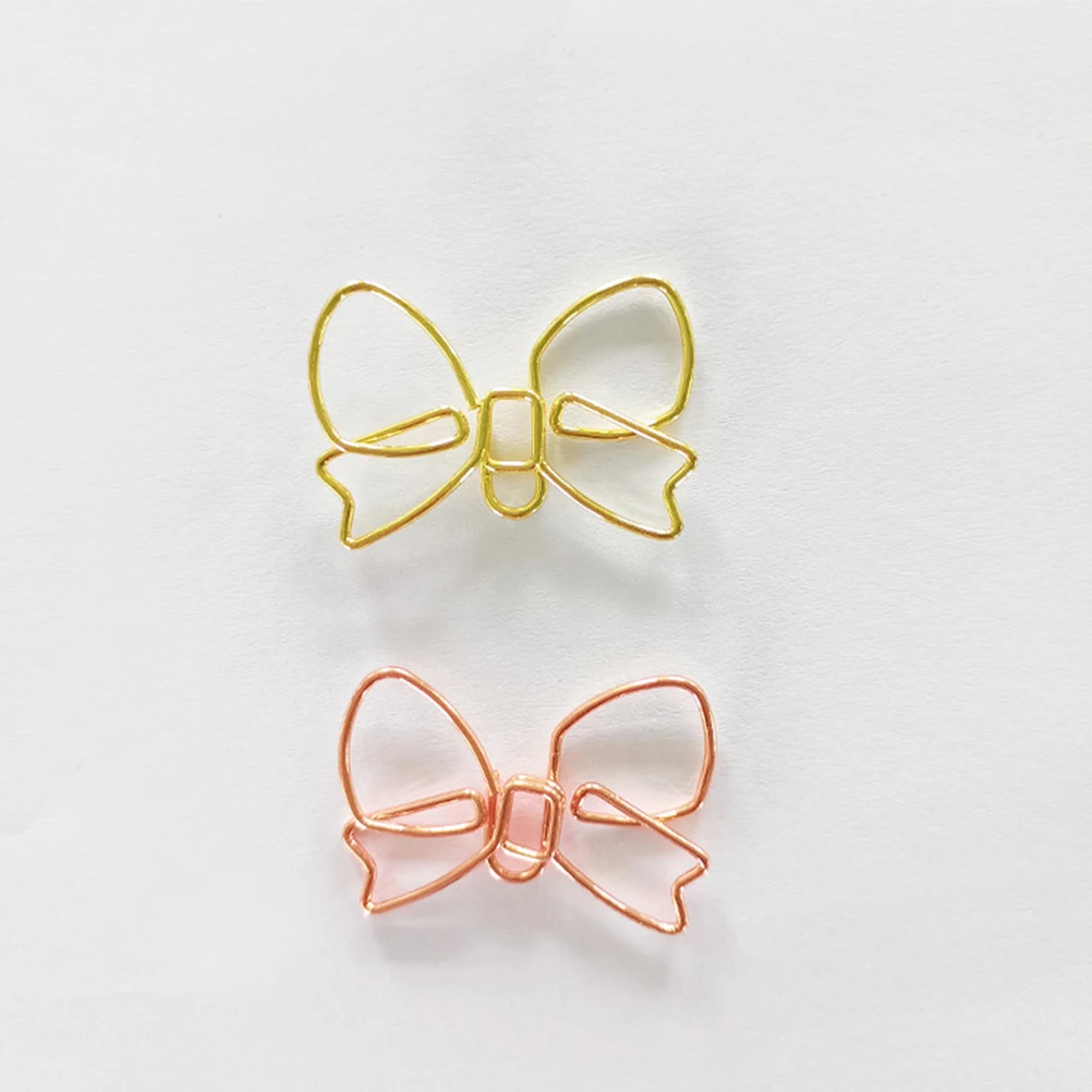 

30pcs Bowknot Paper Clips Bookmarks Cute Metal Office Supplies For Multifunctional Decorative Stationery Bow
