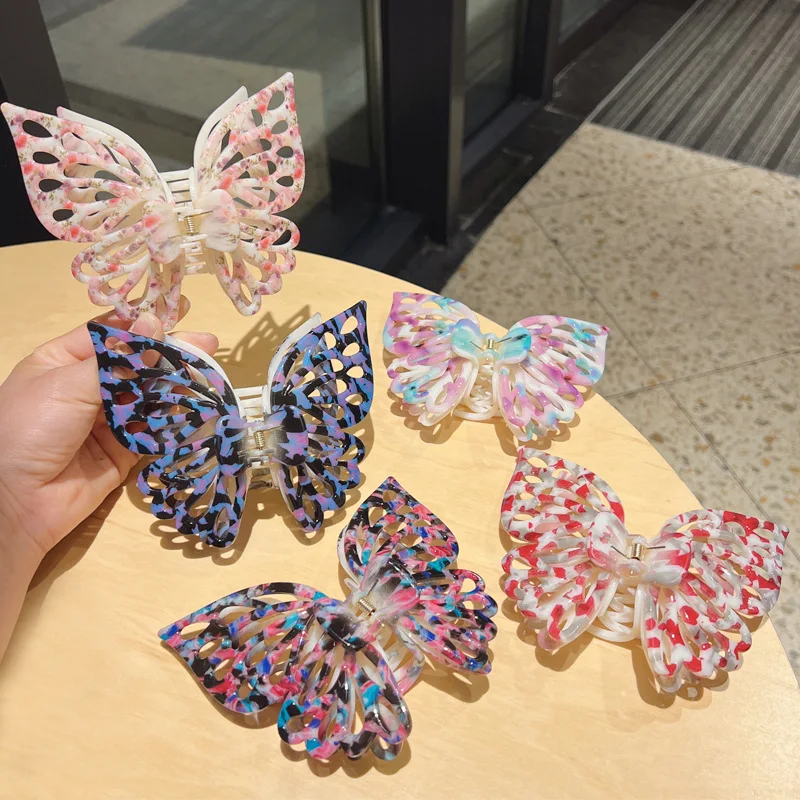 Muweordy Women Extra Large Butterfly Hair Claw Clips Hollow Geometric Claw Clip Barrettes for Girls Hair Accessories for Women