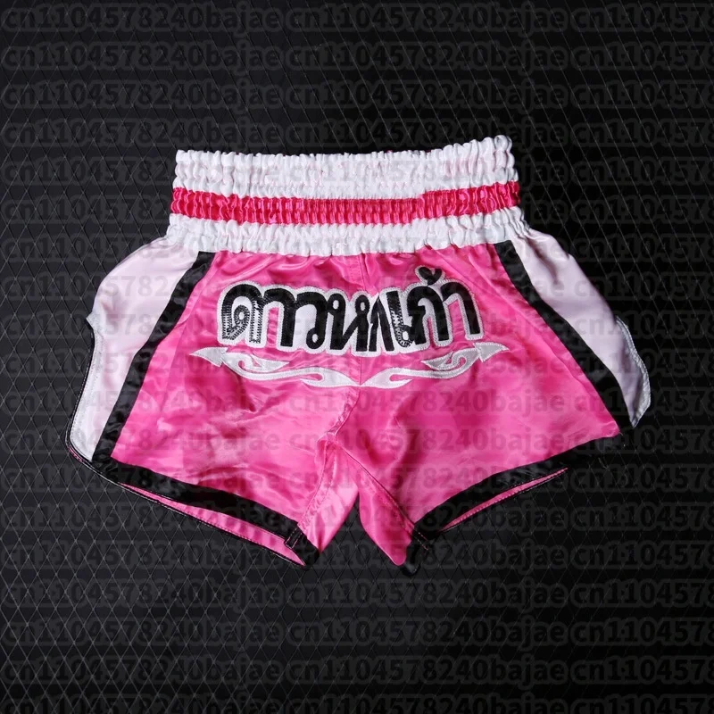 Muay Thai Shorts für Herren, Damen und Kinder, Rosa, Boxtraining, Kickboxen, Atmungsaktive MMA-Shorts, Kampfsport-Bekleidung – Detail 13