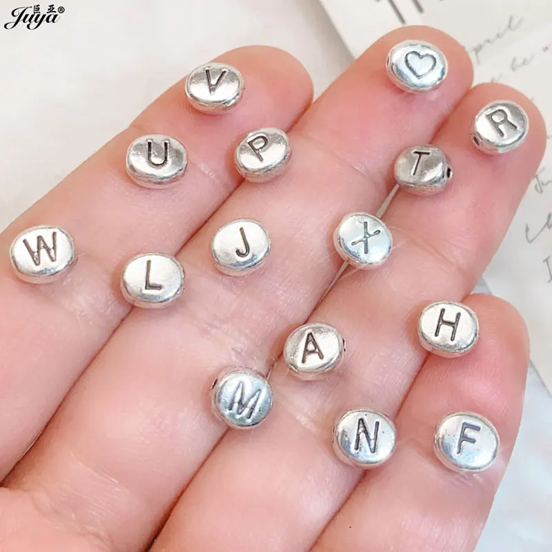 30 stücke-180 stücke verschiedene lose End abstands halter Perlen für Schmuck herstellung liefert DIY Perlen Handarbeiten Buchstaben Kreuz Perlen Zubehör – Detail 5