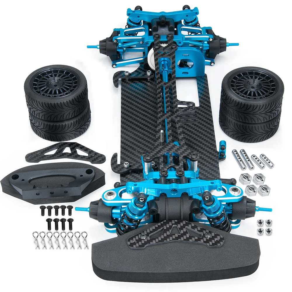 TRINOOD Metal & Carbon Chassis Frame Kit for Tamiya TT01 1/10 SCALE RC High Perfomence On Road Drift Car Parts