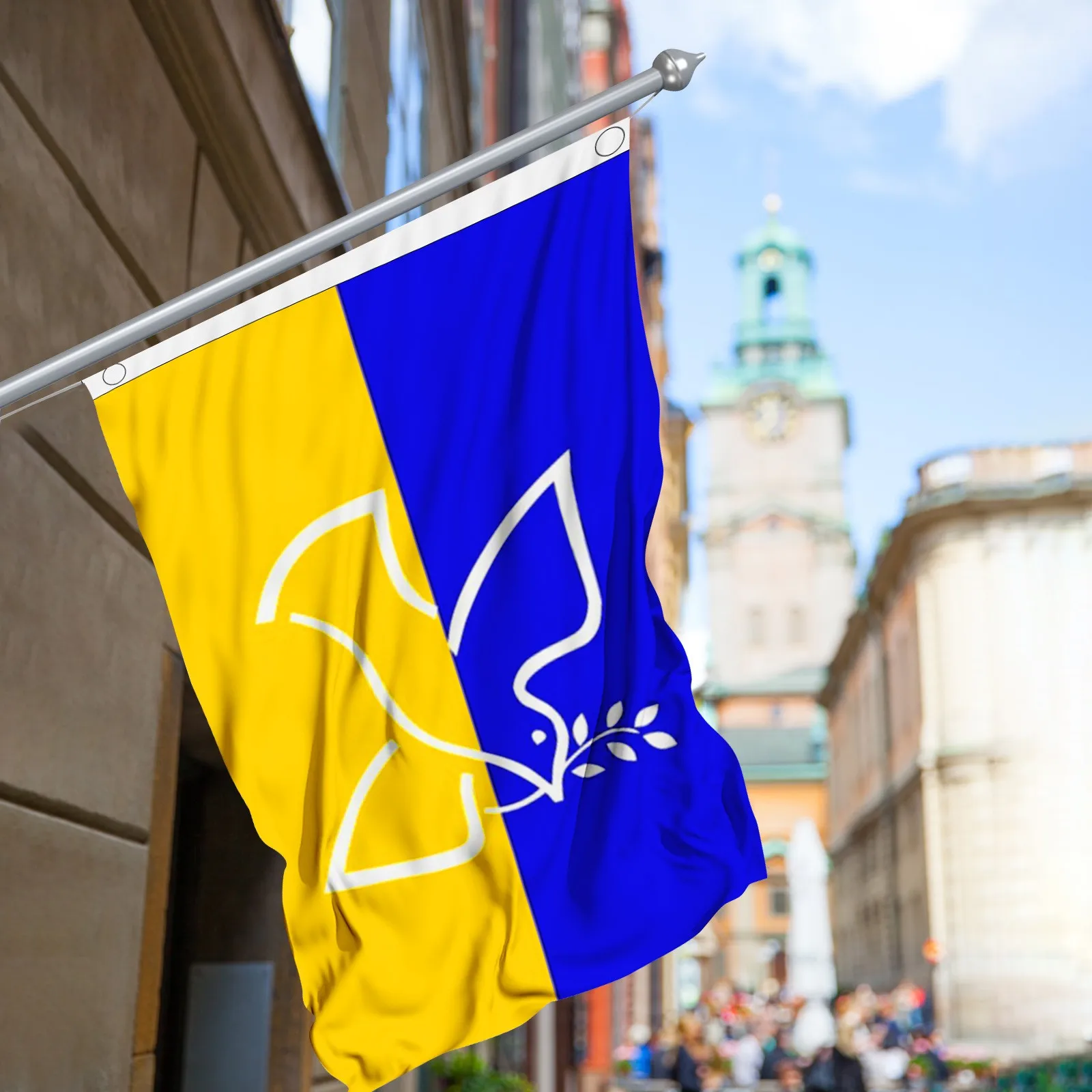 Blue Yellow Flag Dove Olive Branch Outdoor Decoration Banner Peace Symbol Hanging Flag Yard Outdoor Hanging Flag Peace 2026 T1