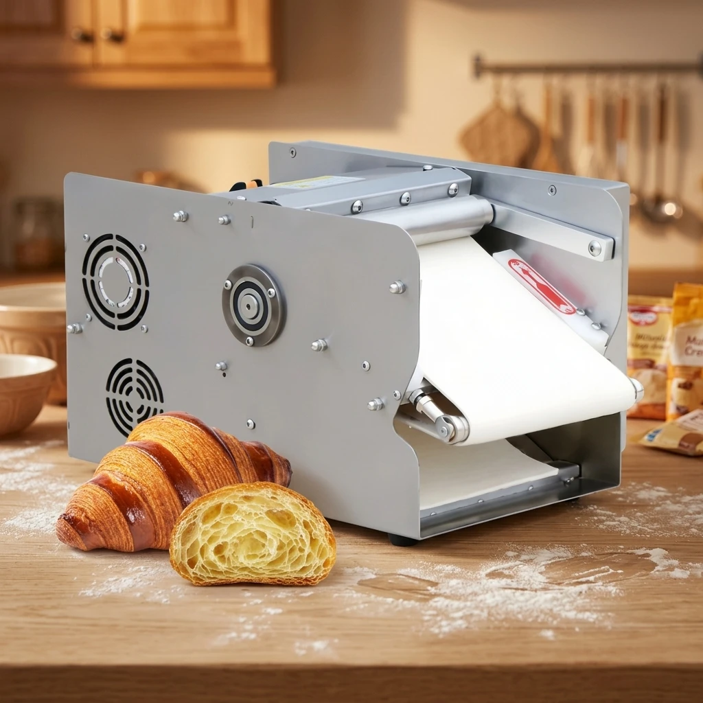 Small Desktop Rolling Machine for Shaping Croissant Dough, Croissant Forming Machine