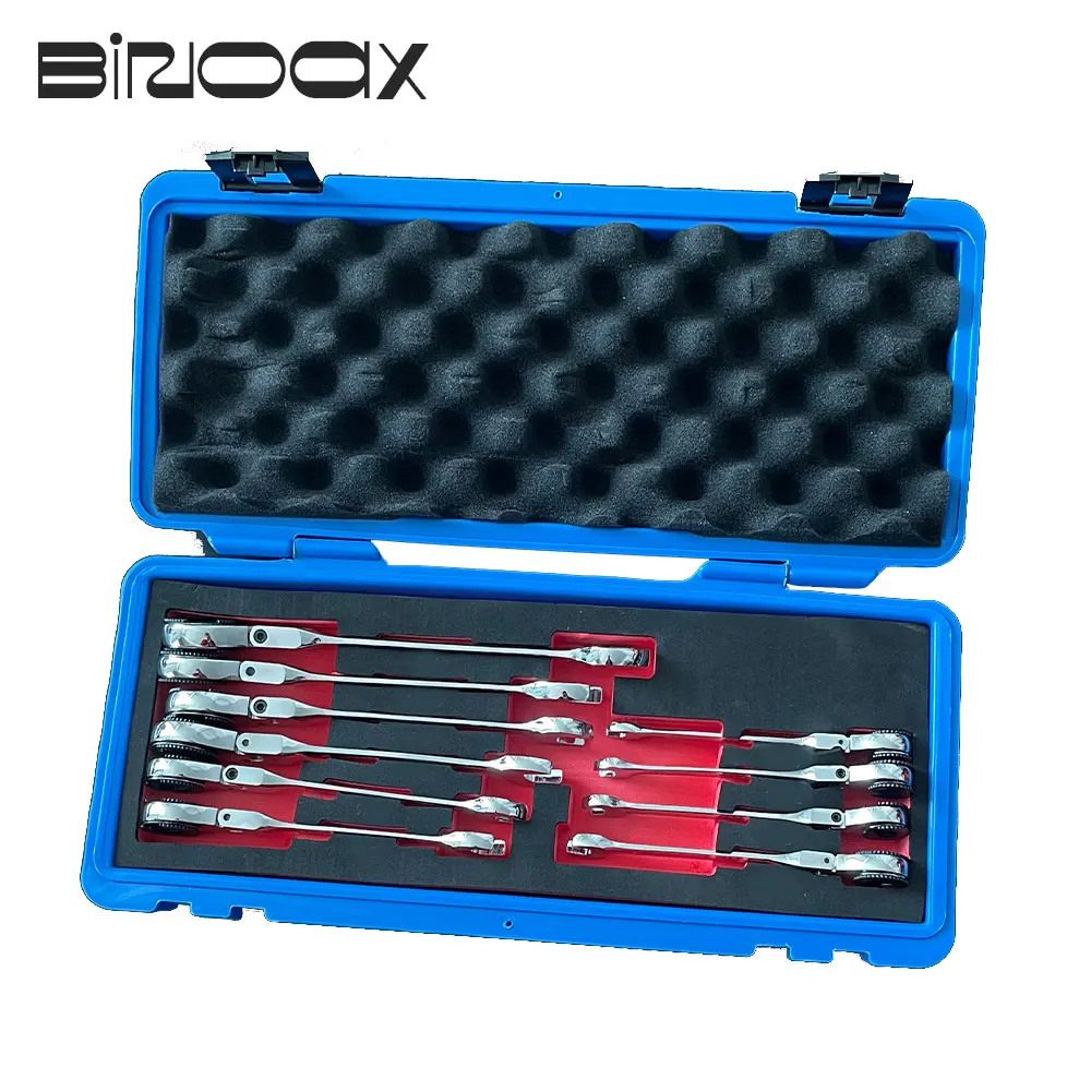 9/12Pcs Tubing Ratchet Wrench Tubing Ratchet Wrench Double Spanners Tools Oil Wrench Open End Ratchet Wrench