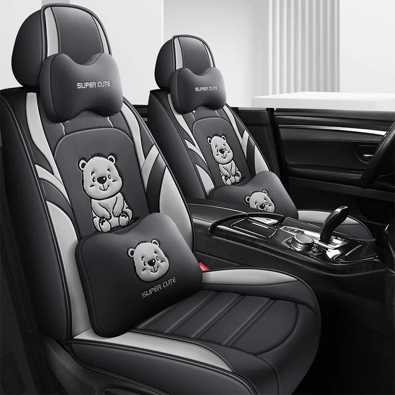 

Универсальные чехлы на сиденья автомобиля на 5 мест, полный комплект, роскошные, из искусственной кожи, водонепроницаемые, для передних и задних сидений.