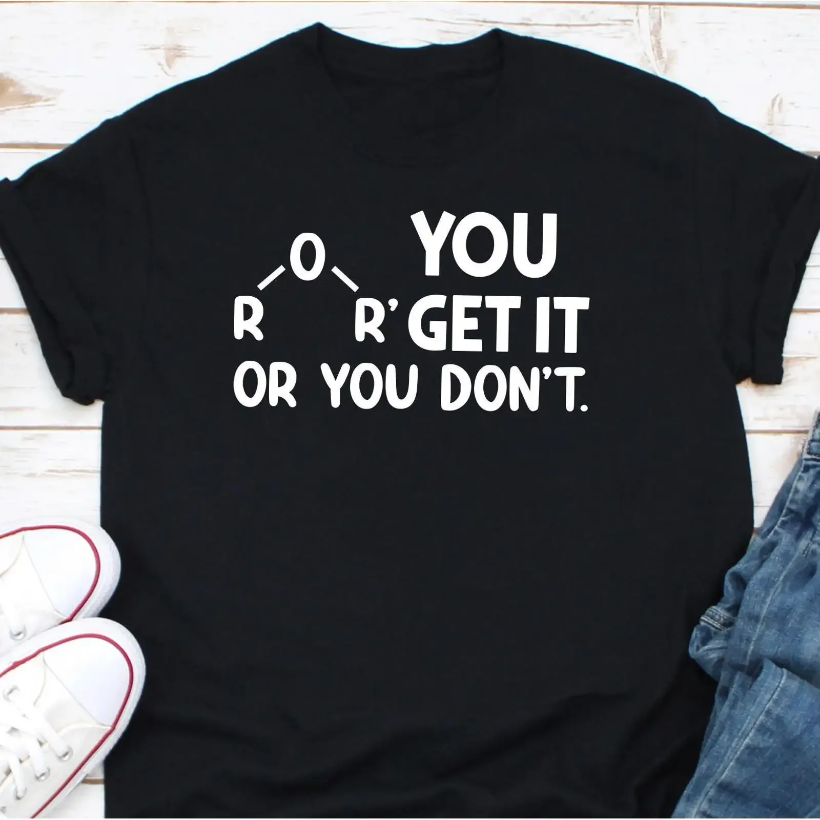 Ether You Get It Or Don't Funny Chemistry Pun T Shirt Science Teacher Chemist  vintage Washed designer clothes homme Slightly