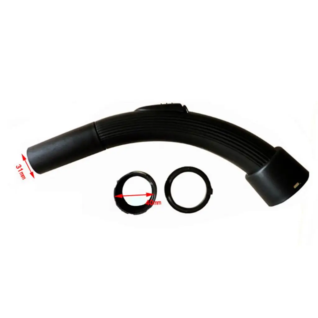 Flexible Vacuum Cleaner Hose Handle Attachment 40mm Hose Connector ABS Plastic Part for Replacement Home Cleaning