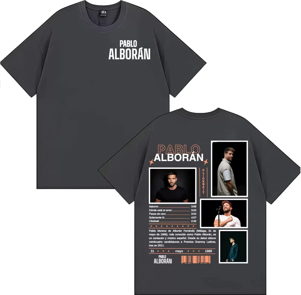 المرأة Harajuku الهيب هوب الشارع تي شيرت عادية مريحة فضفاض تي شيرت المغني بابلو ألبوران Clickbait غلاف الألبوم تي شيرت