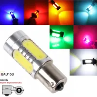 S25 Car 5 COB 7.5W LED 150 Degree BAU15s PY21W 1156 Turn Lamp Brake Bulb Fog Light White Ice Blue Red Pink Amber