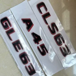 1PCS 2024 New style Two tone Letters  A45 CLS63 GLE63 Turbo 4matic Emblem for W177 W176 Car Fender Trunk Rear Logo Sticker