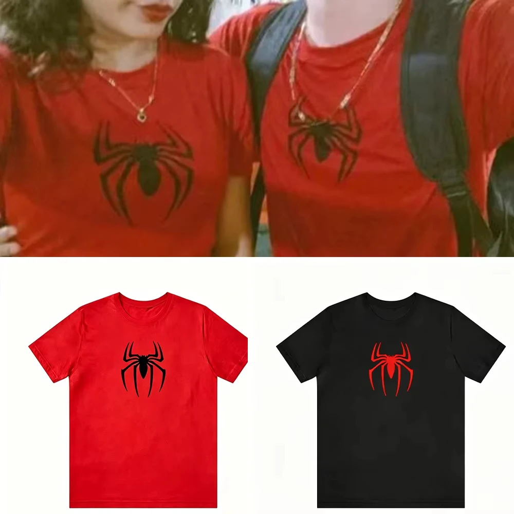 Funny Couples T-shirt Spider Shirt Gift for Him Gifts For Her Birthday Present Miles Morales Women Men Shirts Movie Harajuku Top