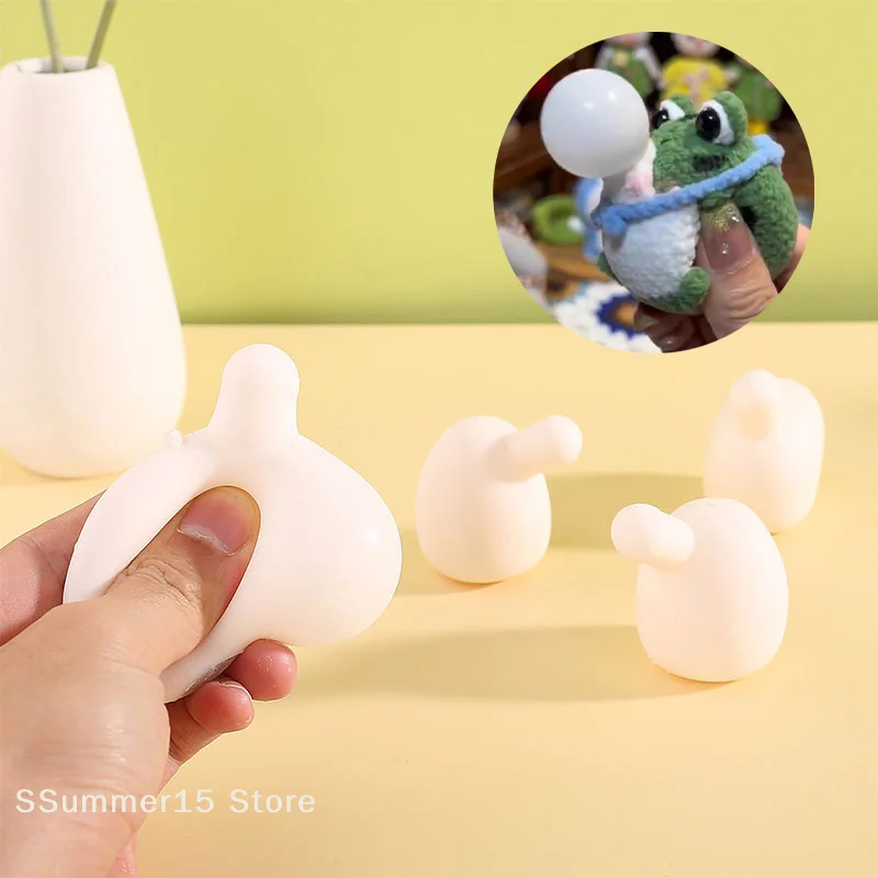 【R】5Pcs Anti Anxiety Squeeze Toy DIY Accessories For Adult Blow Bubble Novelty Pinch Toy Insert Ball For Autism Kids Stress Toy