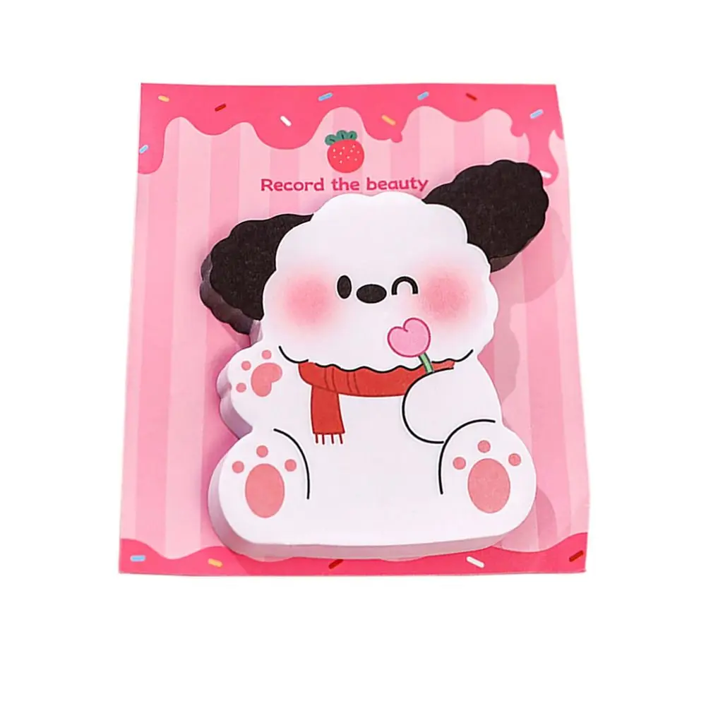 Notes autocollantes portables pour chiot, 30 feuilles, papeterie, carnet de notes de dessin animé, Notes de messages